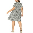 thumbnail image 3 of MODA NOVA Juniors Plus Size Short Sleeve Relaxed Fit Pleat Floral Midi Dress, 3 of 6