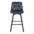 thumbnail image 6 of ClinQ 26 inch Swivel Counter Height Bar Stool Set of 3, Faux Leather Seat with Metal Legs and Back, Navy, 6 of 9