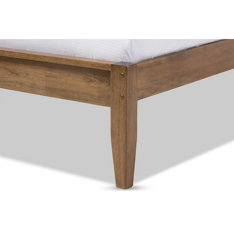 Baxton Studio Edeline Mid-Century Modern Solid Walnut Wood Curvaceous Slatted King Size Platform Bed Baxton Studio Edeline Mid-Century Modern Solid Walnut Wood Curvaceous Slatted King Size Platform Bed