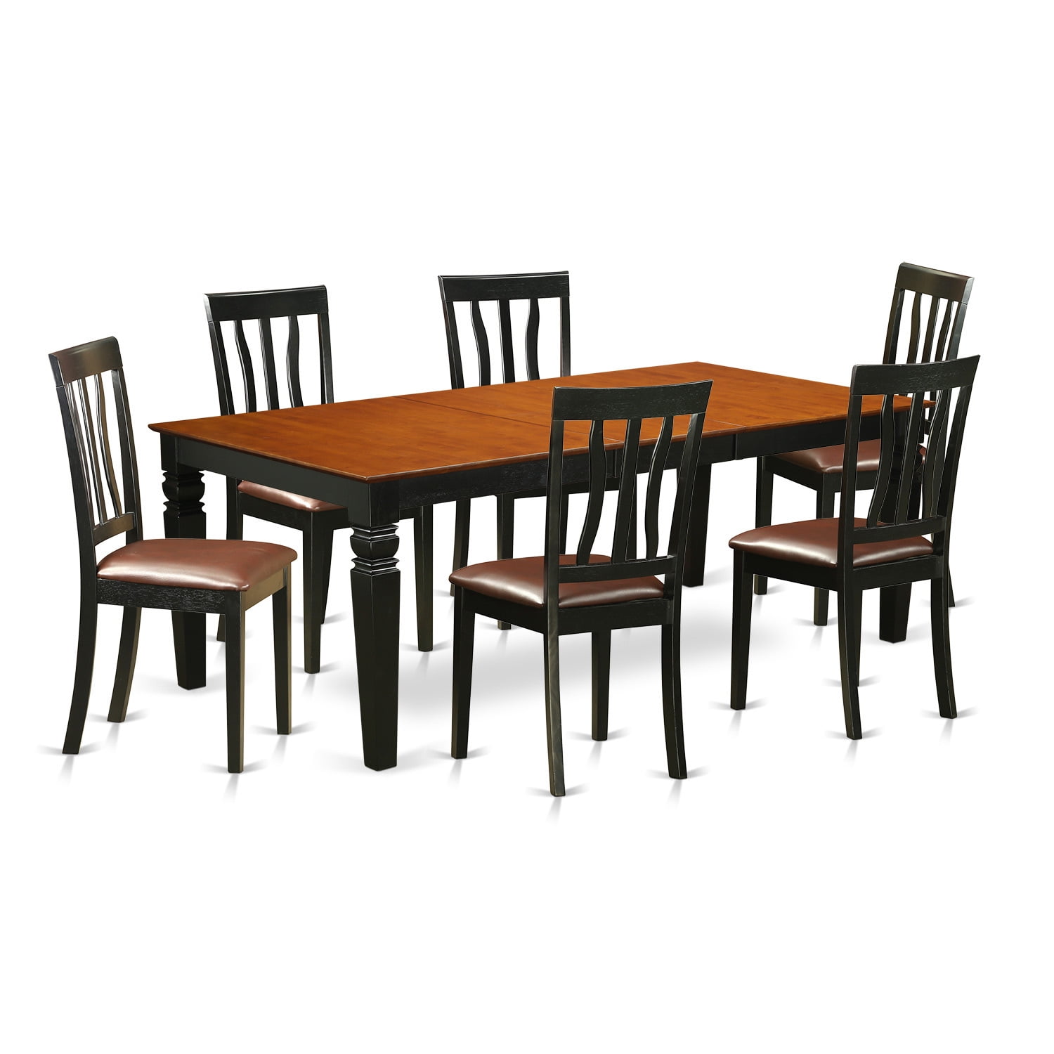 Kitchen Table Set Dining Table And Kitchen ChairsFinishBlack & Cherry,Number of Items7