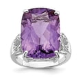 thumbnail image 6 of 925 Sterling Silver Rhodium-plated Amethyst and Diamond Ring Size 7, 6 of 6