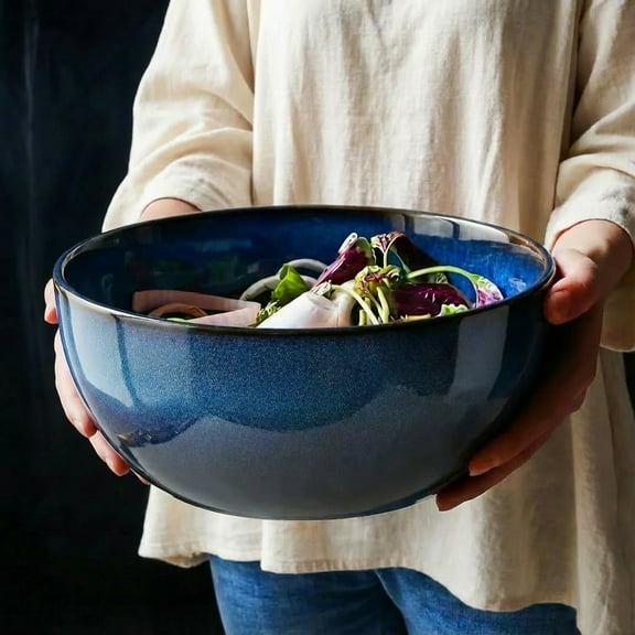 TAUFIKT 2pcs Extra Large Salad Bowls, 9-inch Fruit Bowl