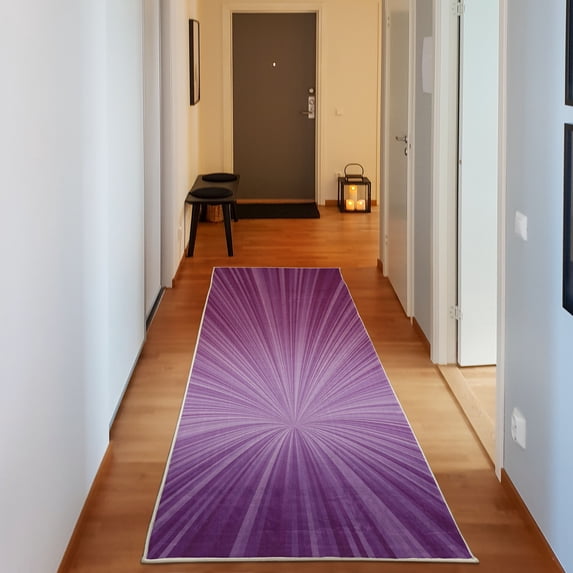 Abstract Art Decorative Rug, Vortex Design with Fireworks Celebration Inspired Concentric Stripes, Quality Carpet for Bedroom Dorm and Living Room, 6 Sizes, Violet Lilac, by Ambesonne
