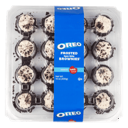 Two-bite Oreo Brownie Party Platter, 14 oz, 16 Count, Mini, Baked, Moist, Fudgy Prepared Dessert, Shelf-Stable