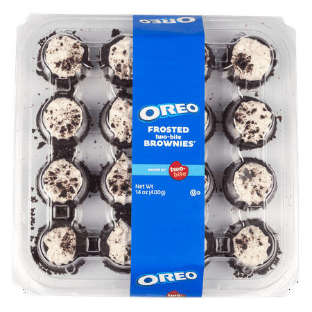 Two-bite Oreo Brownie Party Platter, 14 oz, 16 Count, Mini, Baked, Moist, Fudgy Prepared Dessert, Shelf-Stable