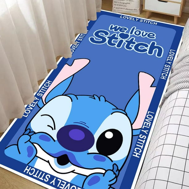 Tapete para puerta de Stitch Disney, felpudo antideslizante de entrada, alfombra lavable para cocina, sala de estar, pasillo, puerta del baño, alfombra para suelo
