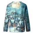 thumbnail image 4 of ZRGHAOYLQ Trendy Christmas 3D Pattern Shirts Women's Merry Christmas Crewneck Pullovers Sweatshirt Long Sleeve Loose Shirts Tops for Christmas Gifts, 4 of 5