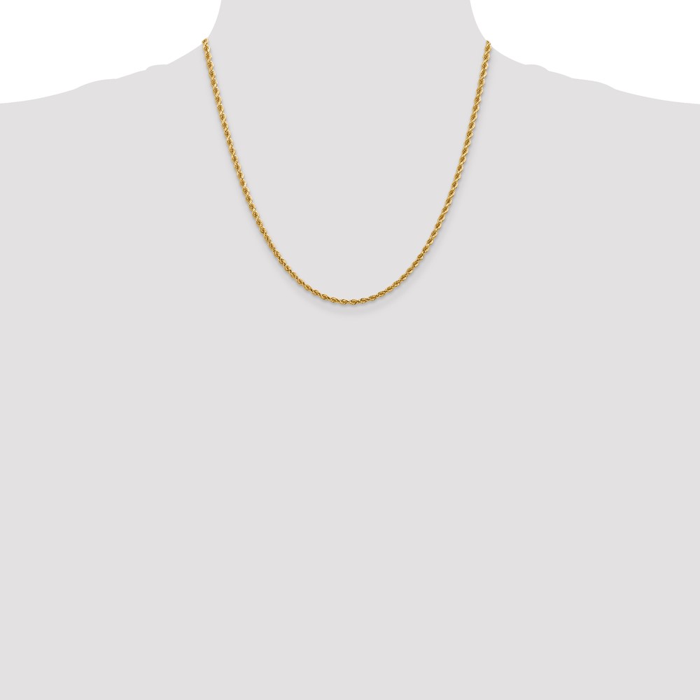 Primal Gold 14K Yellow Gold 2.75mm Diamond Cut Rope with Lobster Clasp Chain