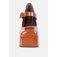 thumbnail image 2 of PABLO Tan Statement High Platform Heel Mary Jane Sandals, 2 of 3