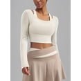thumbnail image 5 of Top-kevin Women's Sports Long Sleeve Fitness Long Sleeve Mesh Design for Running Gym Yoga, 5 of 8