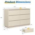 thumbnail image 5 of May in Color 6 Drawer Dresser with Charging Station for Bedroom, Beige, 5 of 11