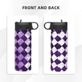 thumbnail image 5 of 18oz Straw Lid Space Bottle 2.9×8.9in Double-Layer Insulated Leak-Proof Bottle Straw Cup Lid Convenient For Carrying Violet Retro Houndstooth_4, 5 of 8