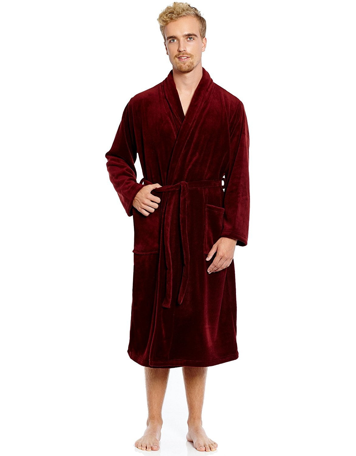 Mens Fleece Robe Coffee Size XL/XXL