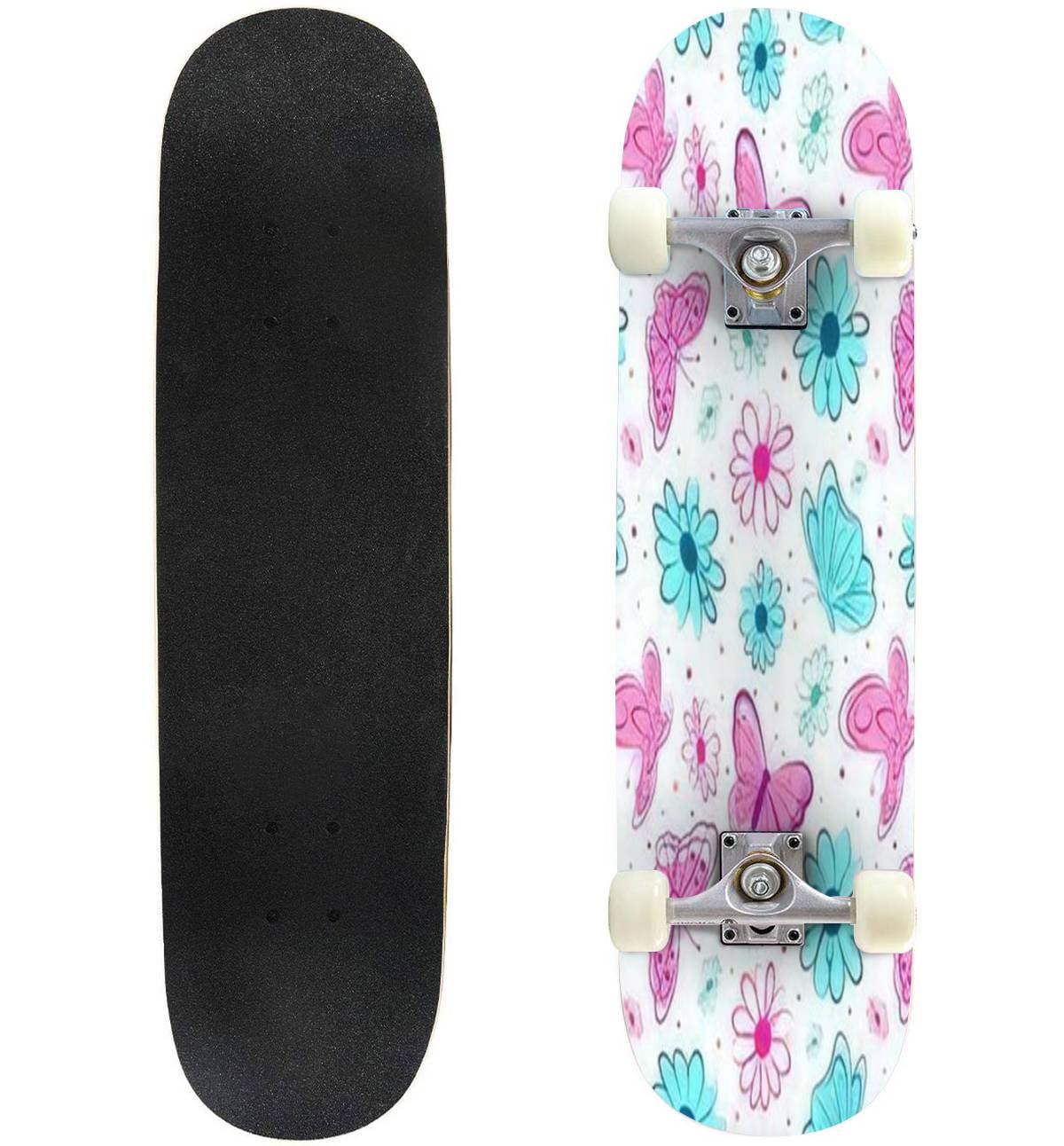 Beautiful butterflies seamless Outdoor Skateboard Longboards 31