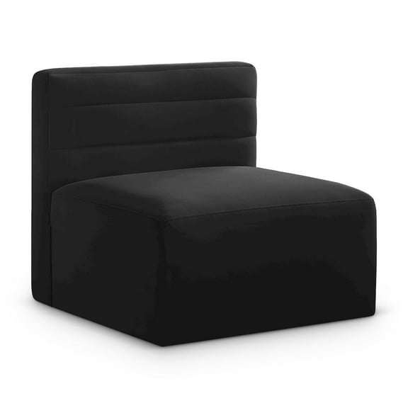 Meridian Furniture Quincy Black Velvet Modular Armless Chair