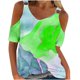 thumbnail image 1 of Camisas de Manga Corta para las Mujeres Blusa de Cuello Redondo de Impresión Casual, Top de Algodón de Imitación Ligero para el Hogar, el Uso Diario Y las Cuatro Estaciones, 1 of 4