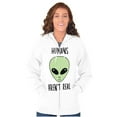 thumbnail image 3 of Funny Humans Aren't Real Aliens Zip Up Hoodie Men's Women's Brisco Brands S, 3 of 5