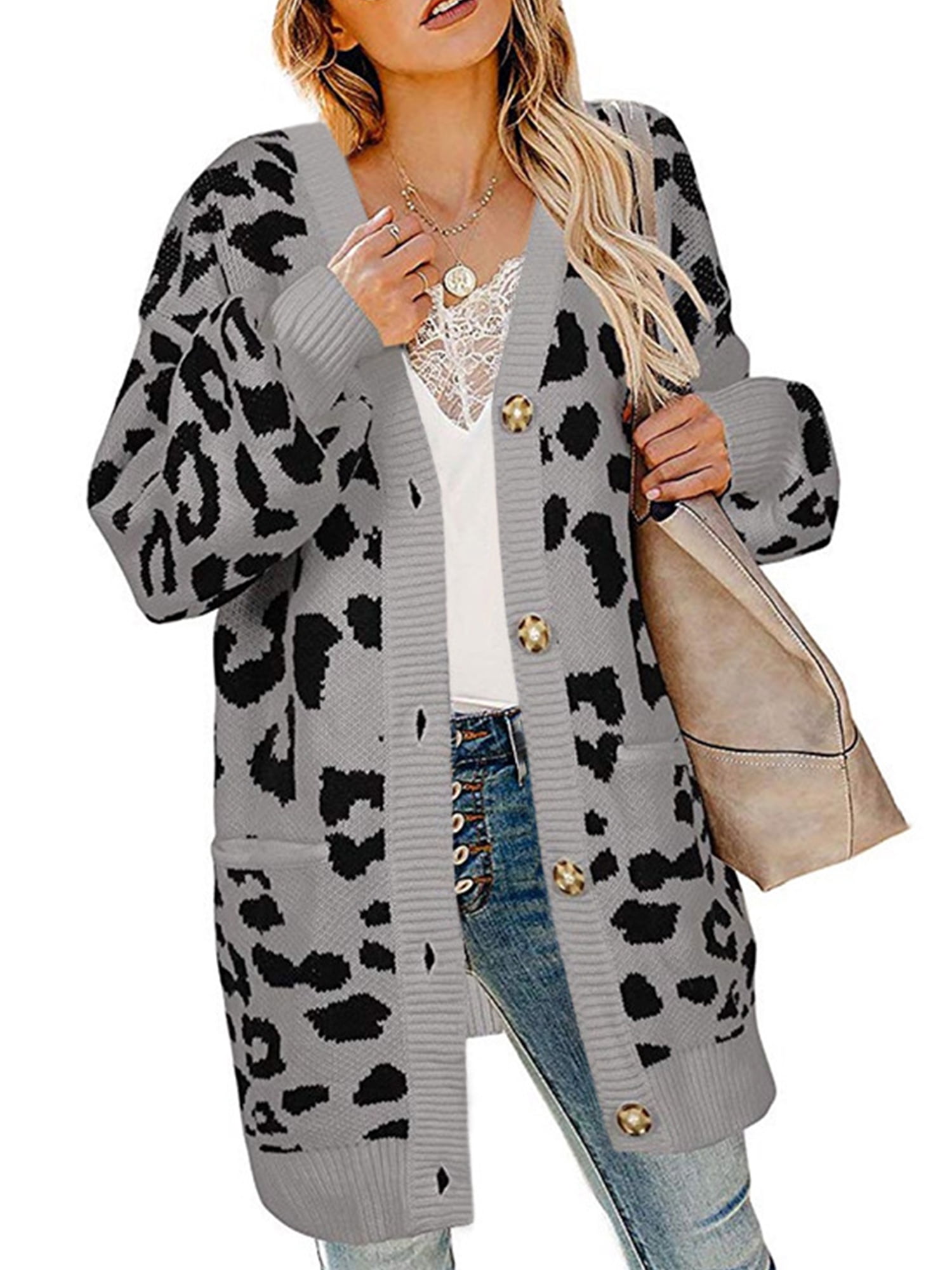cheetah cardigan walmart