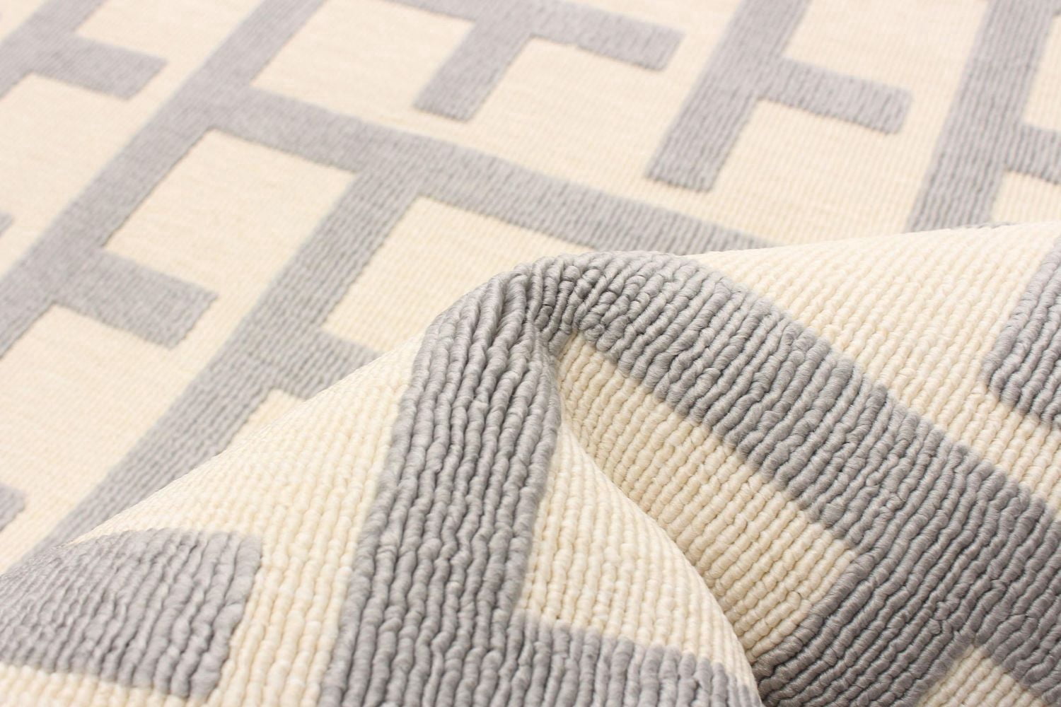 ECARPET Indoor/Outdoor for Balcony, Patio and Garden Villa Light Grey Rug
