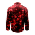 thumbnail image 5 of BVOFAR Valentines Day Dress Shirt Men Stylish Loose Fit Long Sleeve Shirts Button Down Heart Print Blouses Mens Vacation Top, 5 of 5