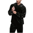 thumbnail image 6 of Yusimy Men's Solid Color 2-Piece Velvet Tracksuit Hoodie Long Sleeve Slim-Fit Jogger Pants Casual Fashion, 6 of 7
