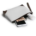thumbnail image 6 of Leather Clutch 8 X 5. 5 In Wrist Strap And Hand Bag Easy To Carry Lightweight Waterproof And Durable Light Grey, 6 of 6