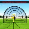 thumbnail image 3 of Yiwa 32x12x8 FT Baseball Batting Cage, Spacious Practice Net with Frame, Features Pitching Machine Hole and Zipper Door, Portable Design for Backyard, Indoor, or Outdoor Softball and Golf Use, 3 of 8