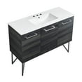 thumbnail image 4 of Annecy 48 in. Black Walnut Bathroom Vanity With White, 3-Hole Ceramic Sink Top, 4 of 9