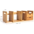 thumbnail image 4 of Maydear Bamboo Desktop Bookshelf Expandable Desktop Organizer Table Top Bookcase , with 1 Drawers, Desk Storage Organizer Display Shelf Rack for Office Supplies, 4 of 4