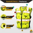 thumbnail image 4 of KwikSafety (Charlotte, NC) UNCLE WILLY’S WALL Safety Vest (10 POCKETS) Class 2 ANSI OSHA High Visibility Reflective Camo Heavy Duty Mesh Zipper HiVis Construction Work HiViz Men | Yellow Black Medium, 4 of 6