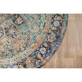 thumbnail image 4 of Jani  Hara Distressed Blue Jute-blend Rug 4' x 6' Oriental, Geometric 4' x 6' Entryway, Living Room, Dining Room Rectangle Hand-Woven, 4 of 5