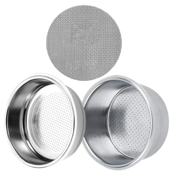51mm Pressurized Espresso Filter Basket (Single & Double Cup) & Puck Screen - for Espresso Machines & Coffee Makers