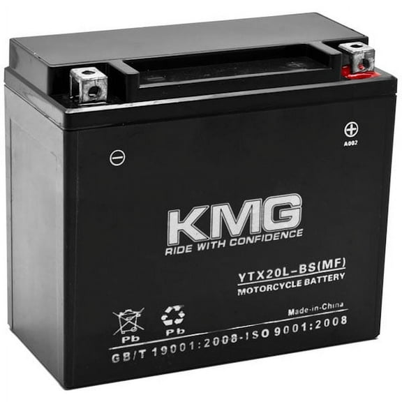 KMG Battery Compatible with Harley-Davidson 1200 XL XLH Sportster 1997-2003 YTX20L-BS Sealed Maintenance Free Battery High Performance 12V OEM Replacement Powersport