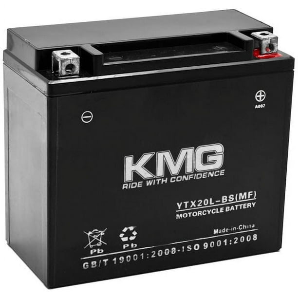 KMG Batterie Compatible avec Polaris 750 FS/FST 2006-2010 YTX20L-BS Batterie Étanche Haute Performance 12V SMF OEM Remplacement Powersport