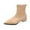 Khaki, variant on WEAIXIMIUNG Womens Navy Blue Leather Ankle Boots Fashion Autumn Winter Women Ankle Boots Low Heel Pointed Toe Leather Textured Zipper Comfortable