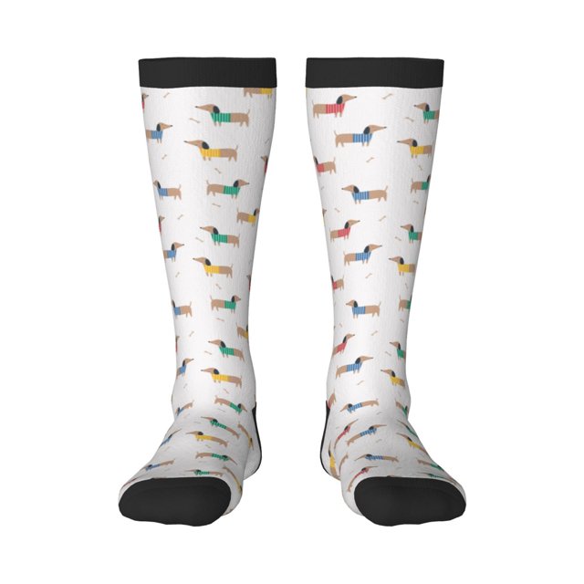 Balery Dachshund Dog Puppy Calcetines novedosos Calcetines deportivos Calcetines hasta la rodilla Calcetines de algodón Calcetines originales y geniales