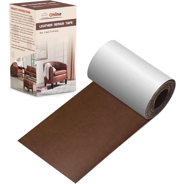 Parche de reparación de cuero, cinta de reparación de cuero, parche de reparación de cuero de 3 x 60 pulgadas para muebles, kit de reparación de vinilo, parche de cuero para sofás, muebles, asientos d