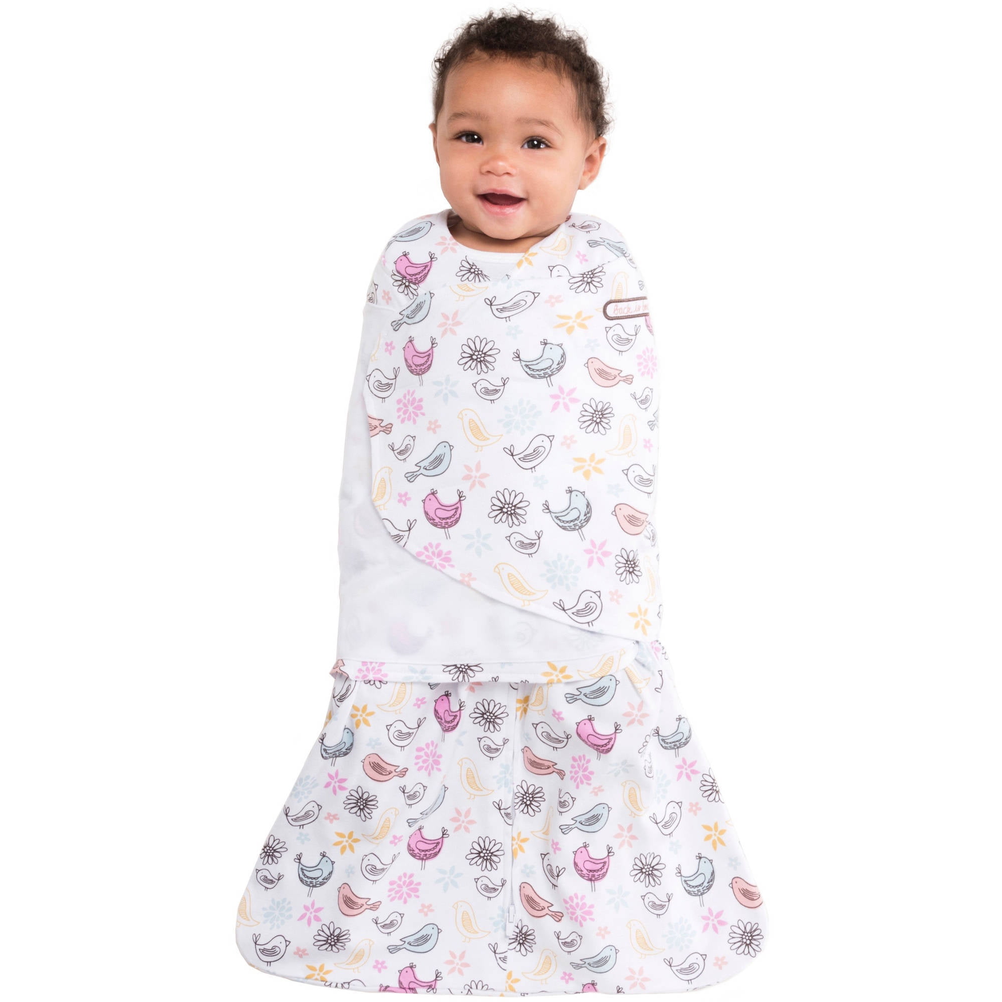 HALO SleepSack Swaddle, 100 Cotton, Pink Birds, Small