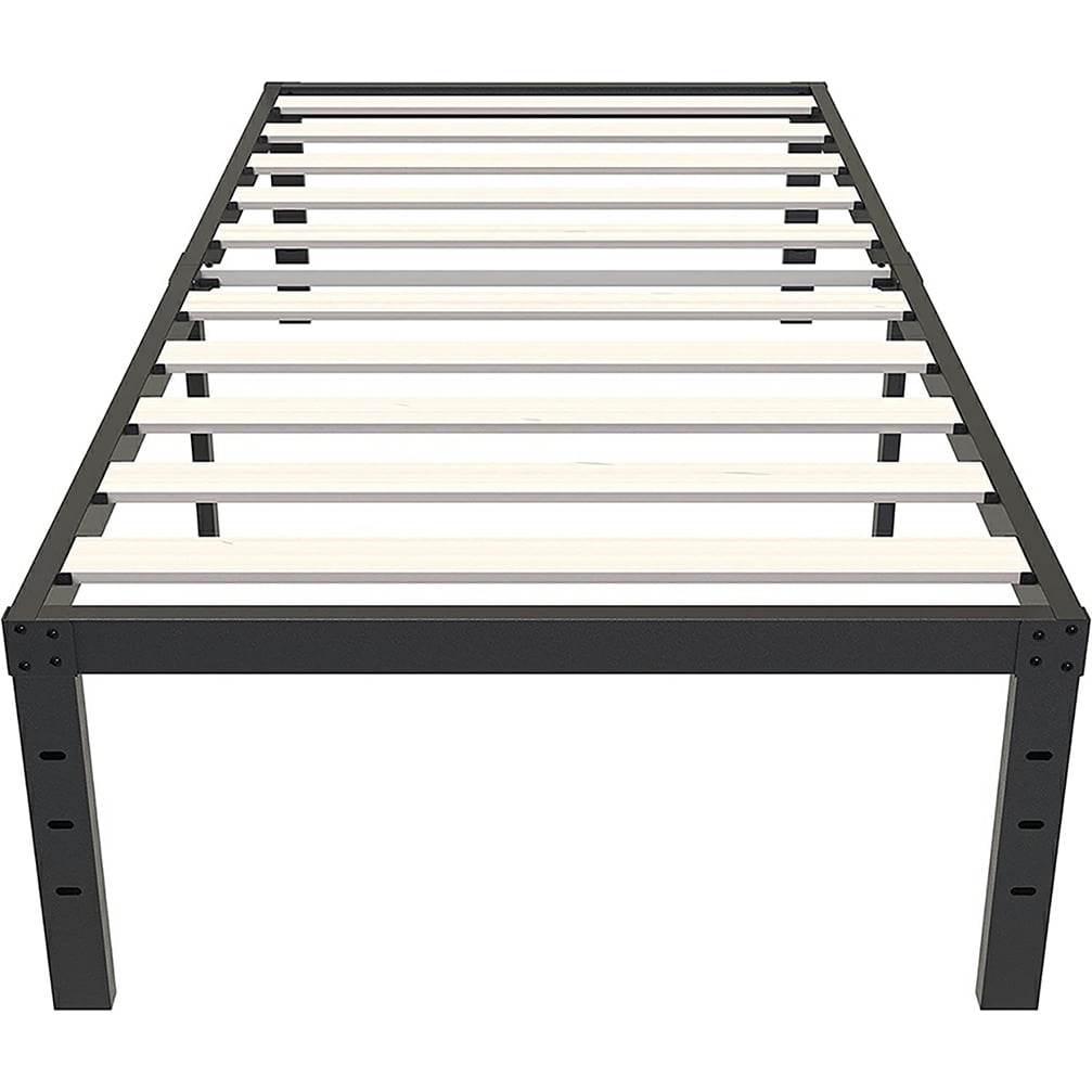 Twin Xl Bed Frame 14 Inch Platform With Solid Wooden Slat Support