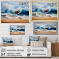 thumbnail image 4 of Designart "Vibrant Waves at the Beach I" Coastal Framed Wall Art Decor - Coastal Orange Coastal Waves Living Room Framed Canvas Art, 4 of 6