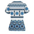 thumbnail image 4 of Blusa de manga corta con cuello en V para mujer, blusa de bolsillo con estampado de uniforme de trabajo OAVQHLG3B Store lin121212, 4 of 4