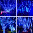 thumbnail image 4 of Luces navideñas con forma de lluvia de meteoritos para exteriores Adecorty, 8 tubos, 192 LED, color azul, 4 of 7