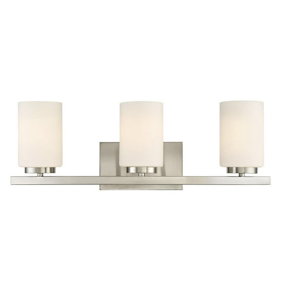 Trade Winds Kingston 3-Light Bathroom Vanity Light in Brushed Nickel