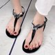 thumbnail image 2 of Bmisegm Ladies Summer Rhinestone Butterfly Jelly Clip Toe Beach Big Size Flat Transparent Sandals Womens Sandals Summer Black 7, 2 of 5