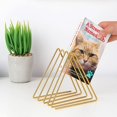 thumbnail image 2 of Desktop Magazine File Holder Triangle Metal Wire Record/Book Organizer Folder Organizer Sorter Magazine Storage Decoration/Office Display Rack (Gold), 2 of 7