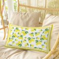 thumbnail image 4 of Yellow Lemon Pillow Covers, Linen Long Throw Pillow Case, Summer Watercolor Fruits Leaf Holiday Pillow Protector Decorative Cushion Cover for Living Room/Bedroom 20" x 30", 4 of 8