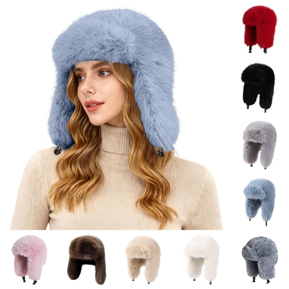 Lispipm Winter Hats for Women Men Warm Coldproof Plush Fleece Earflap Hats Thick Lei Feng Hats for Outdoors Cold Weather Beige