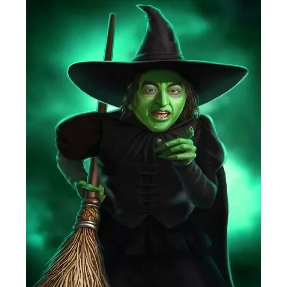 Diamond Painting Kits for Adults, The Wizard of Oz The Wicked Witch of The West DIY Round Full Drill 5D Diamond Art for Home Wall Decor