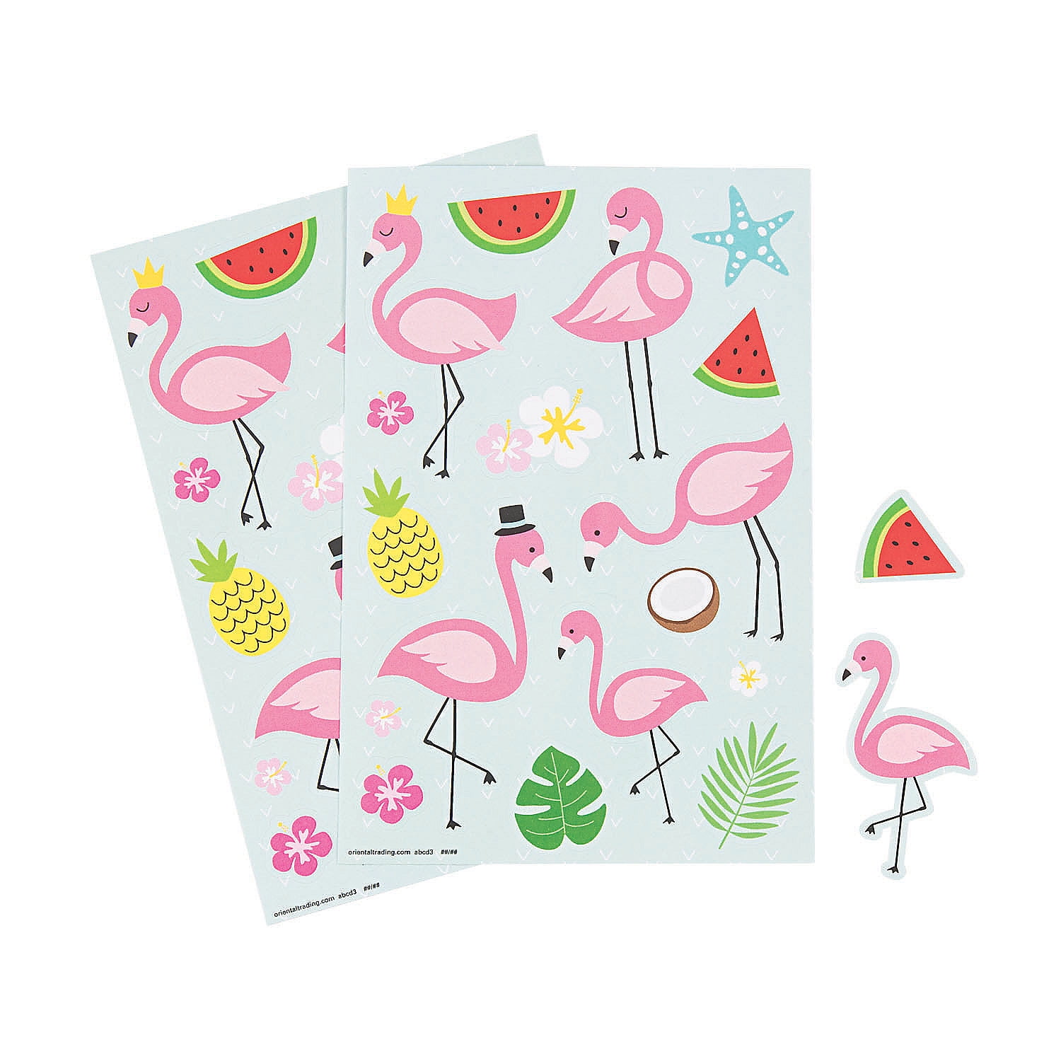 Flamingo Sticker Sheets Stationery 12 Pieces