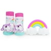 Waddle Unicorn Baby Rattle Socks and Infant Teether Teething Toy Newborn Gift Set